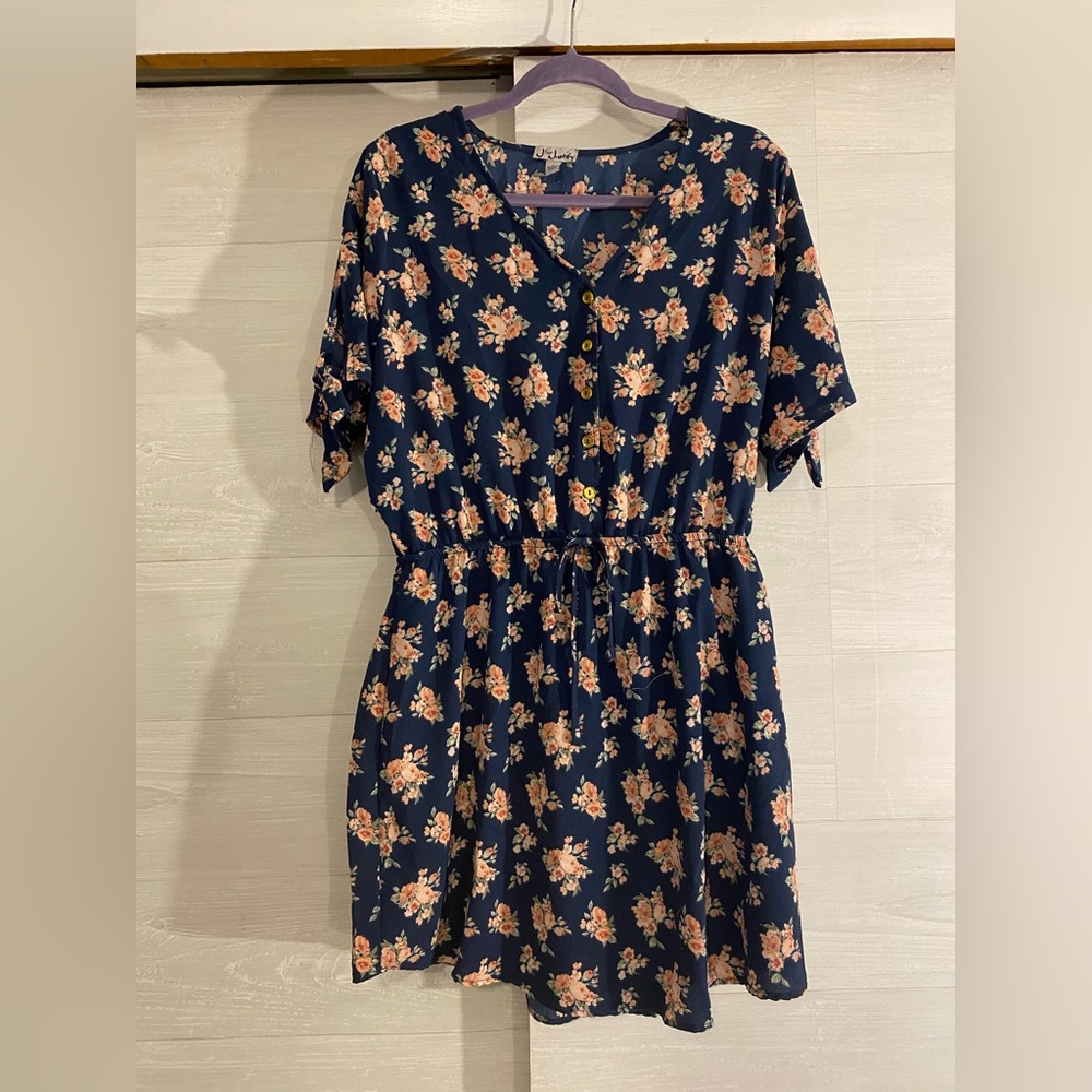 J for Justify Navy Floral Dress